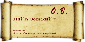 Oláh Bozsidár névjegykártya
